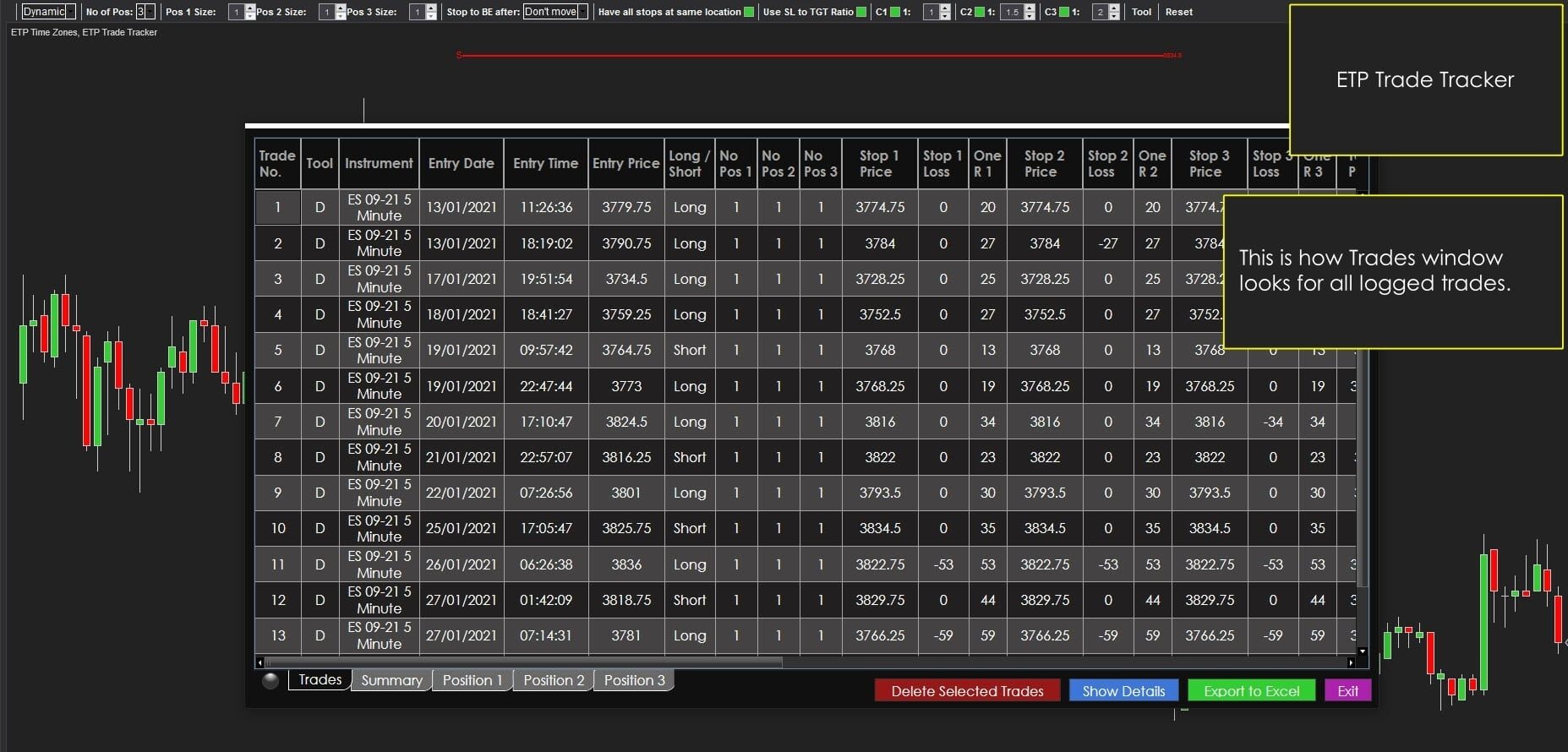 ETP Trade Tracker Trading trades journal