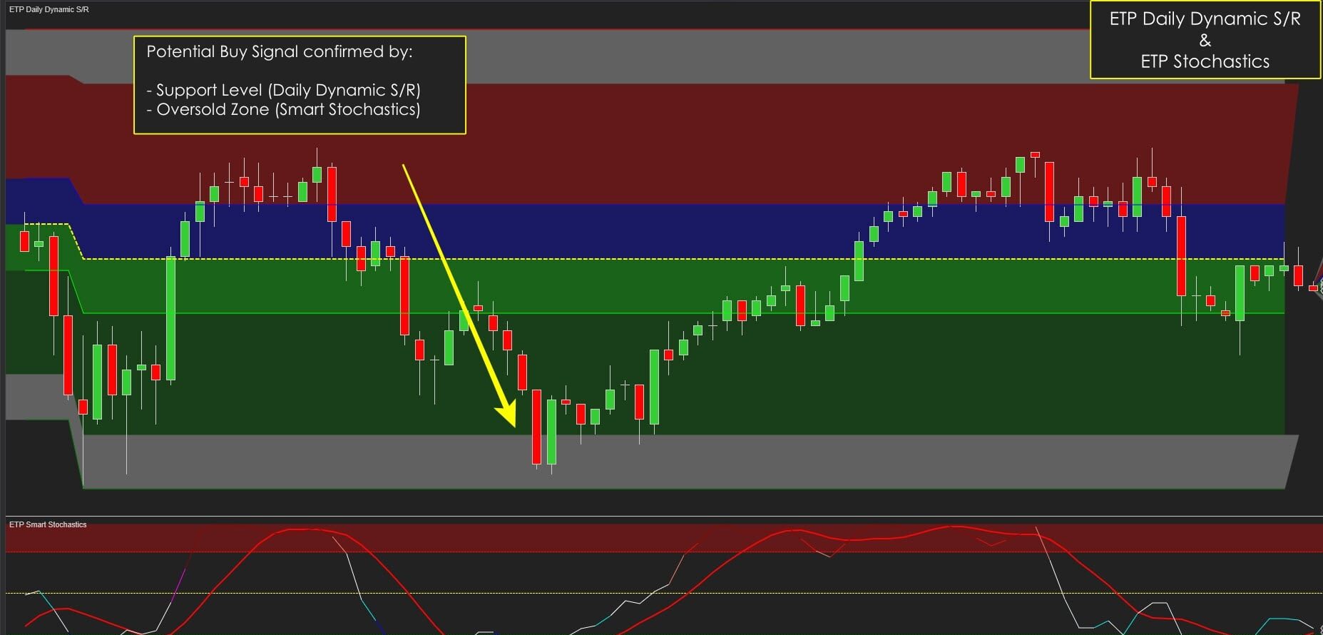 ETP Smart Stochastics with ETP Daily Dynamic SR Stochastics indicator
