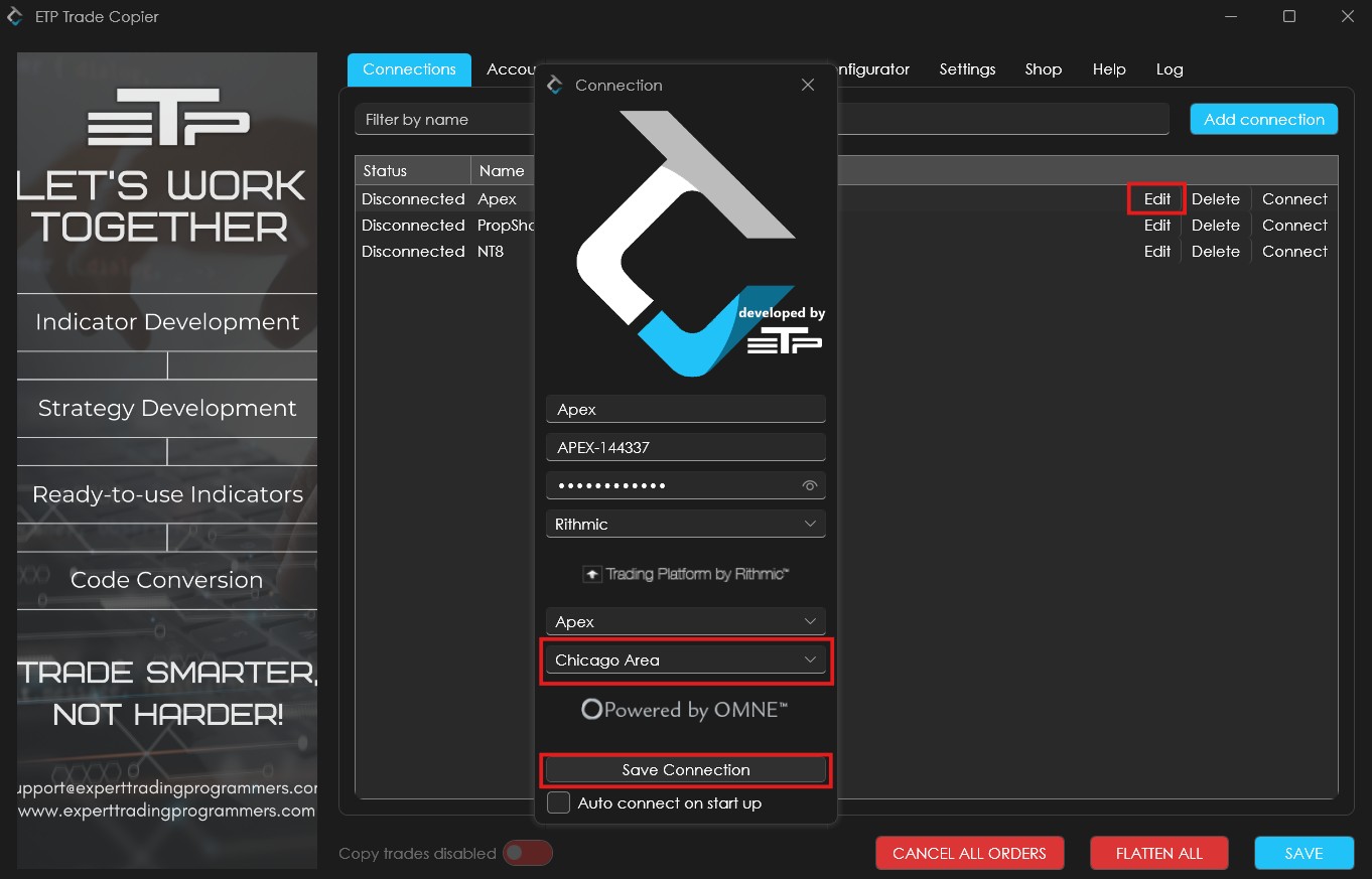 Connection fails