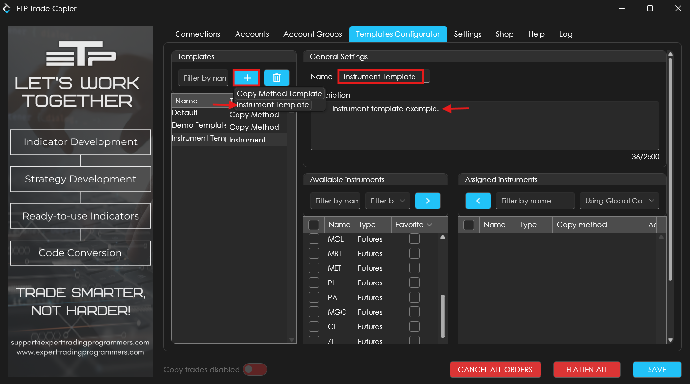 Instrument Template
